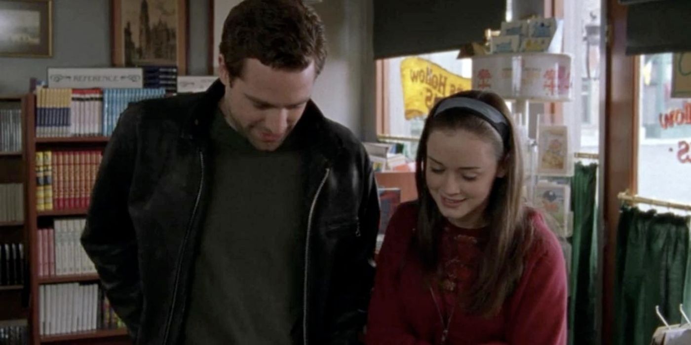 Rory and Christopher at the book store in Gilmore Girls