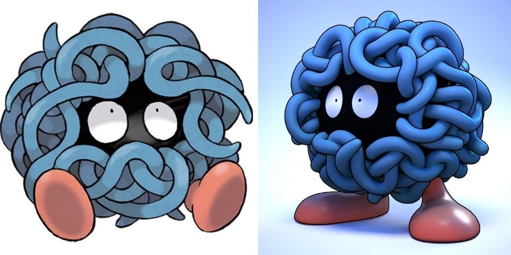 Two side by side images of Tangela