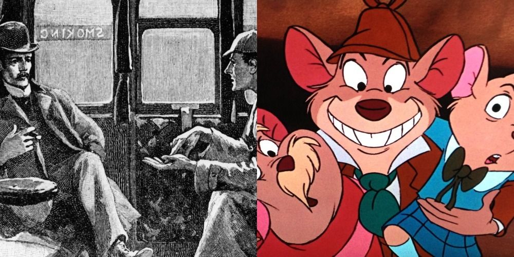 Sherlock Holmes image next to Disney Great Mouse Detective