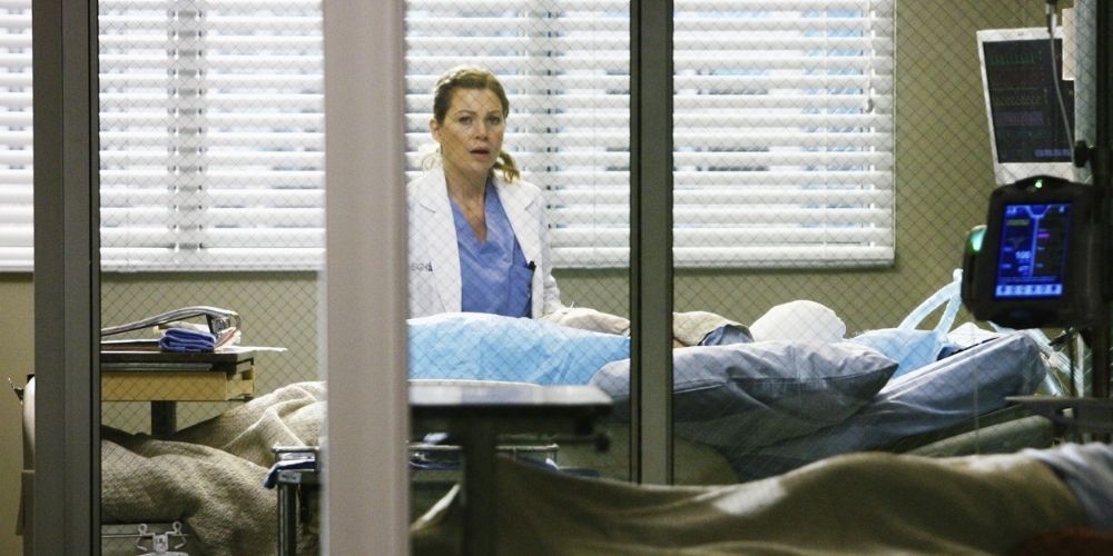 Meredith with a patient.