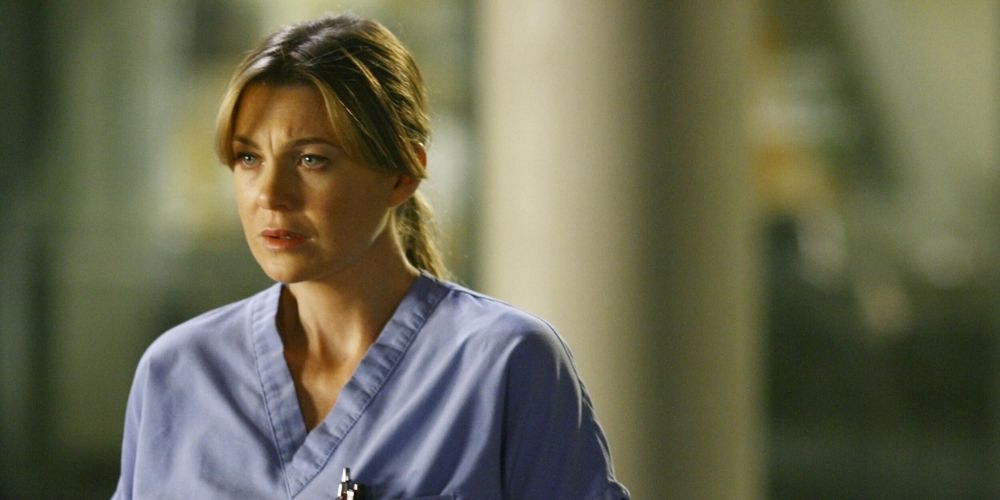 Meredith appearing sad.