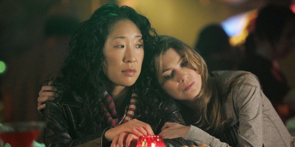 Meredith hugging Cristina.
