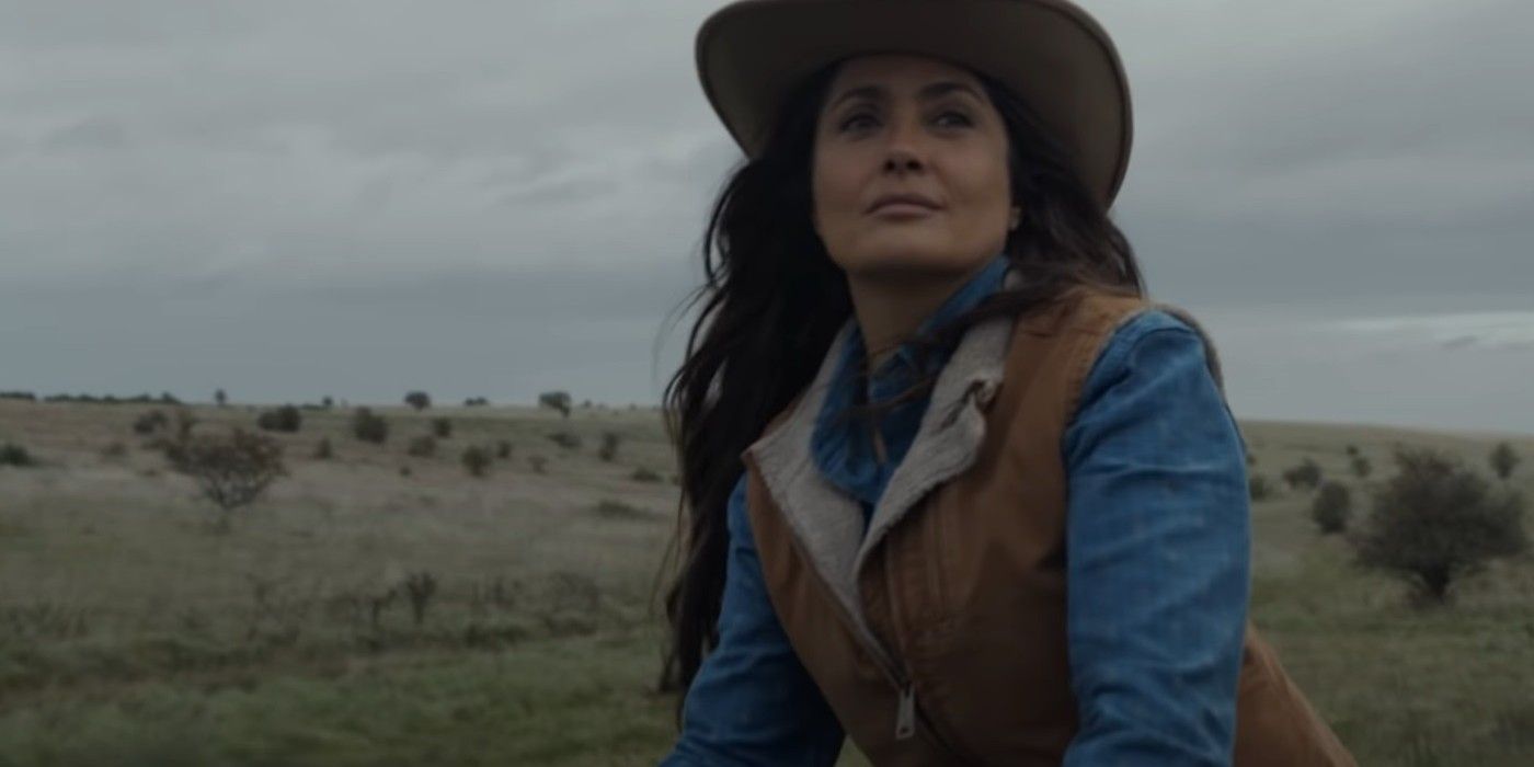 Salma Hayek as Ajak on a ranch in Eternals
