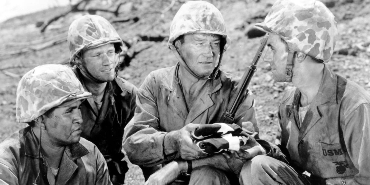 John Wayne em Areias de Iwo Jima.