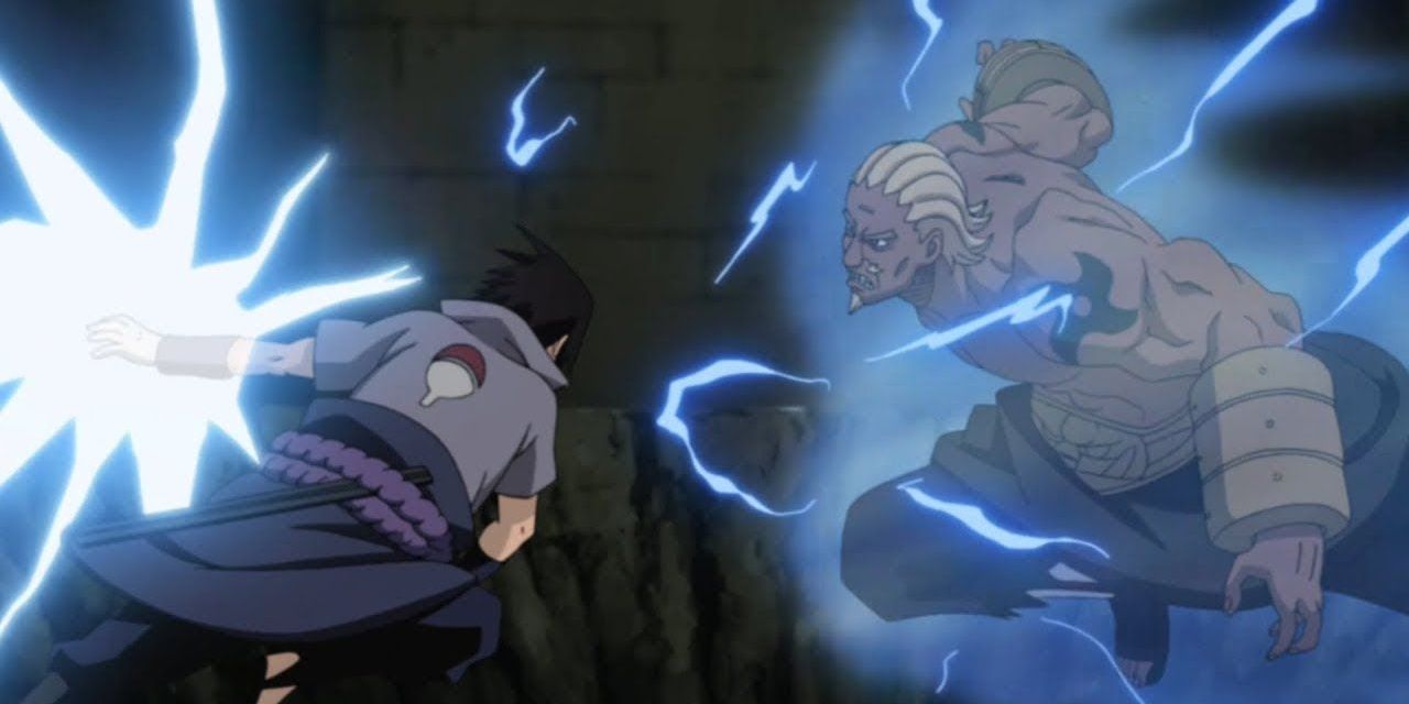 Sasuke Fights The Raikage in Naruto.