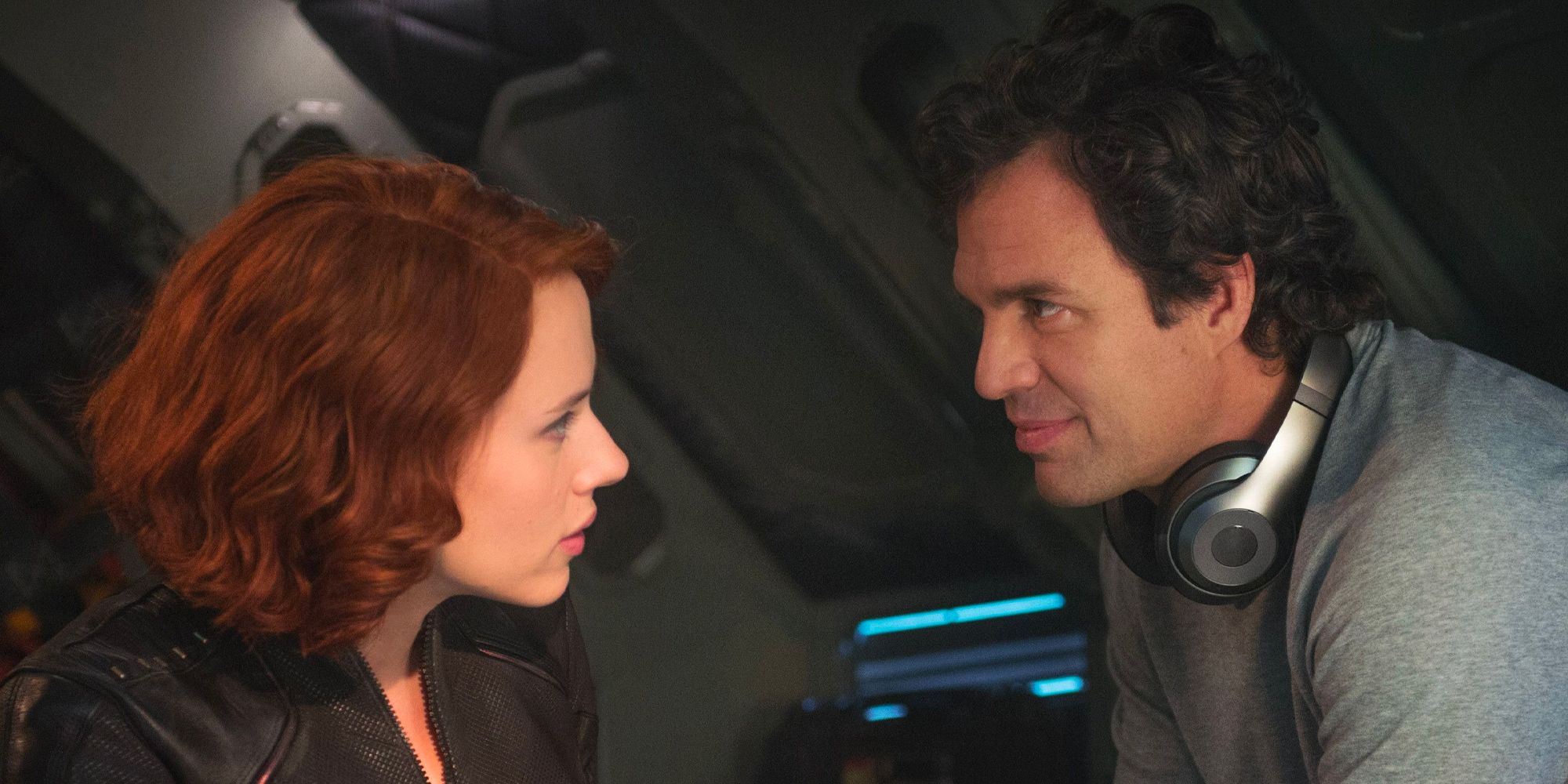 Natasha and Bruce talk on the Quinnjet in Avengers: Age of Ultron