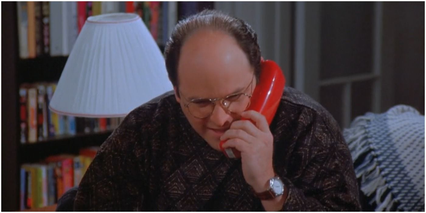 George Costanza speaks on the phone on Seinfeld