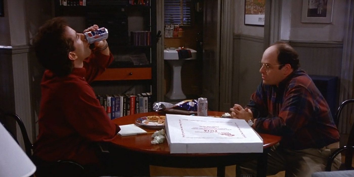 Jerry and George discuss a plan to switch romantic interests in Seinfeld