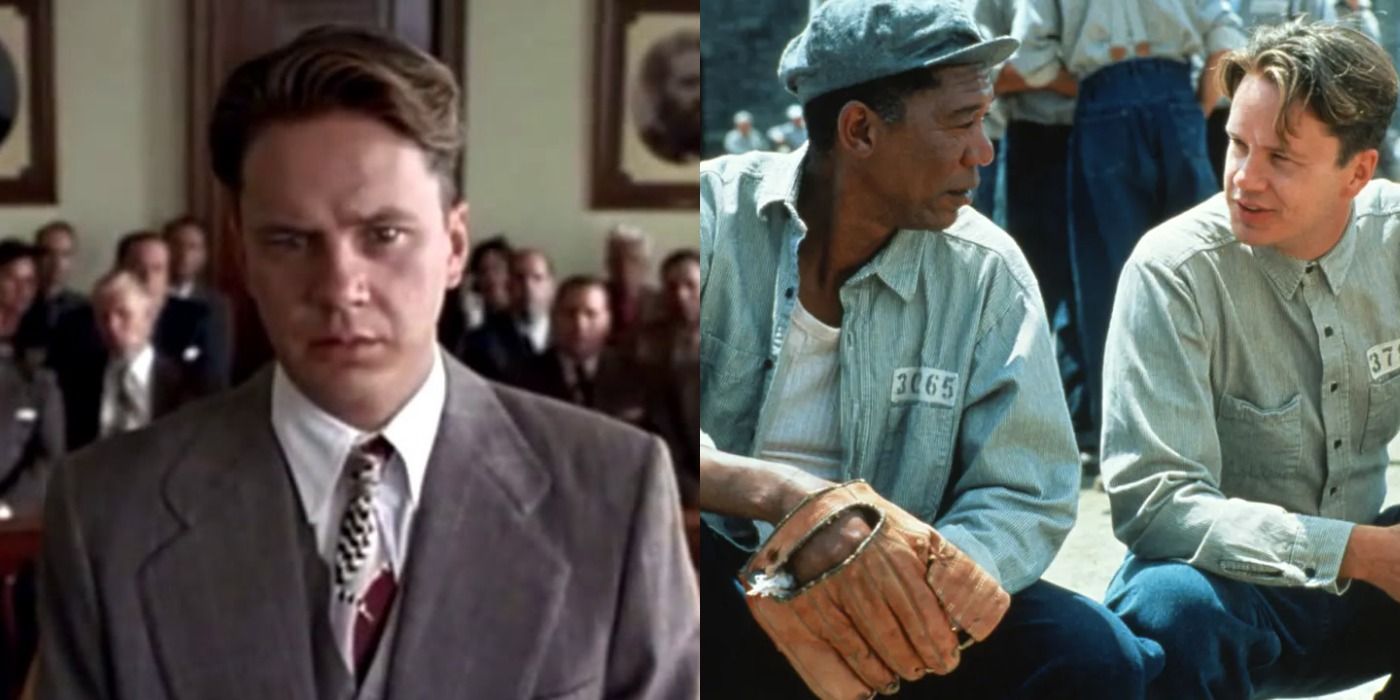 Shawshank Redemption Andy at his trial then in prison yard with Red