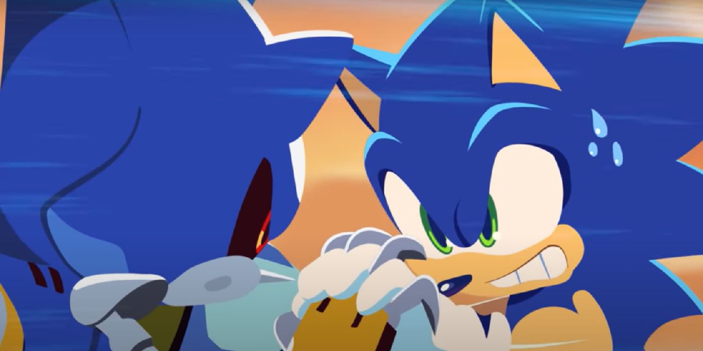 Sonic fights Metal Sonic in Sonic Colors