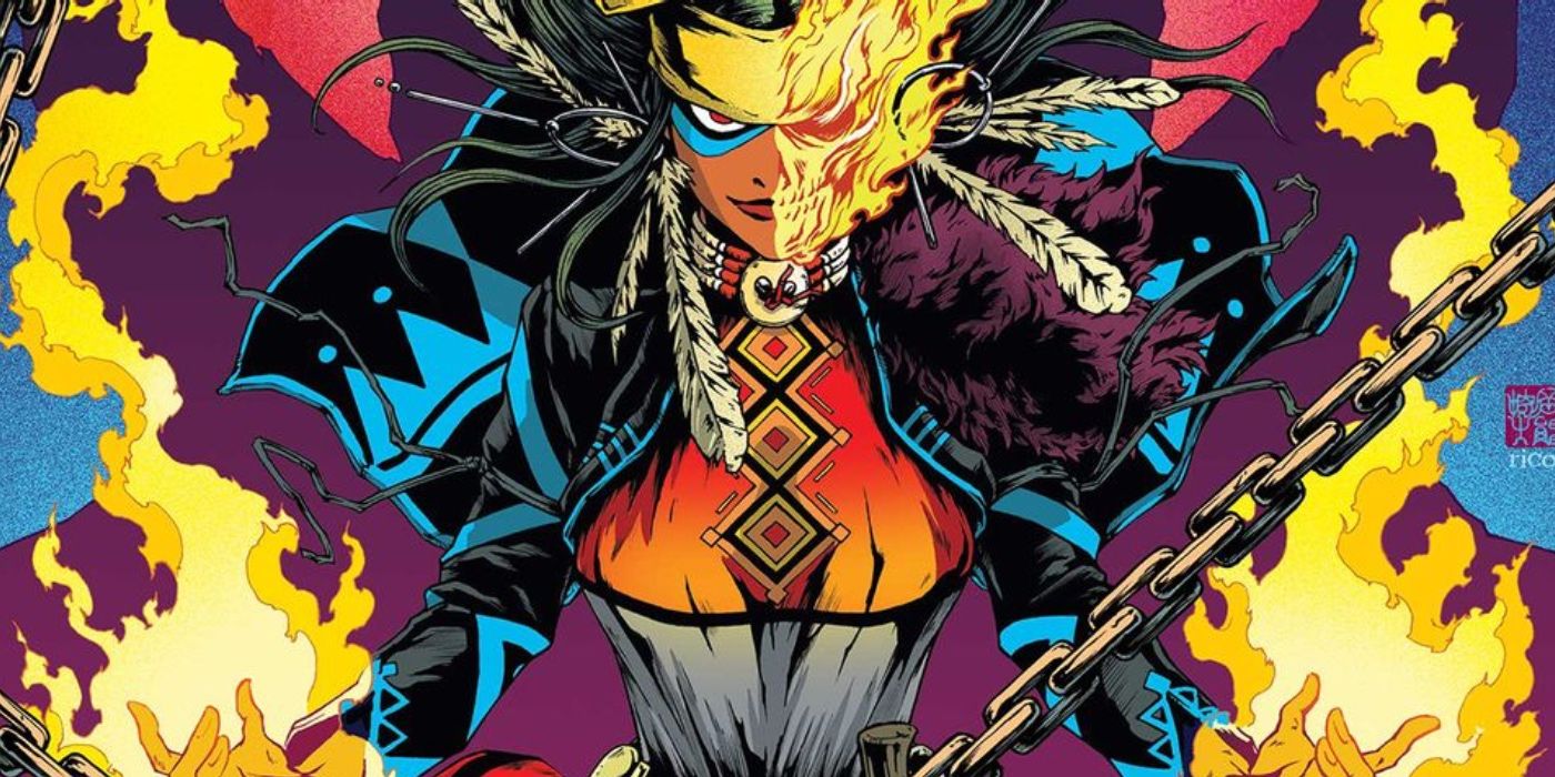 Spirit Rider uses her powers in Marvel Comics.