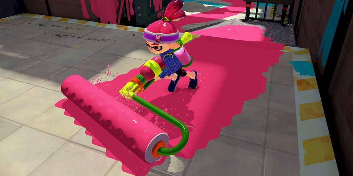 Roller painting in Splatoon 1