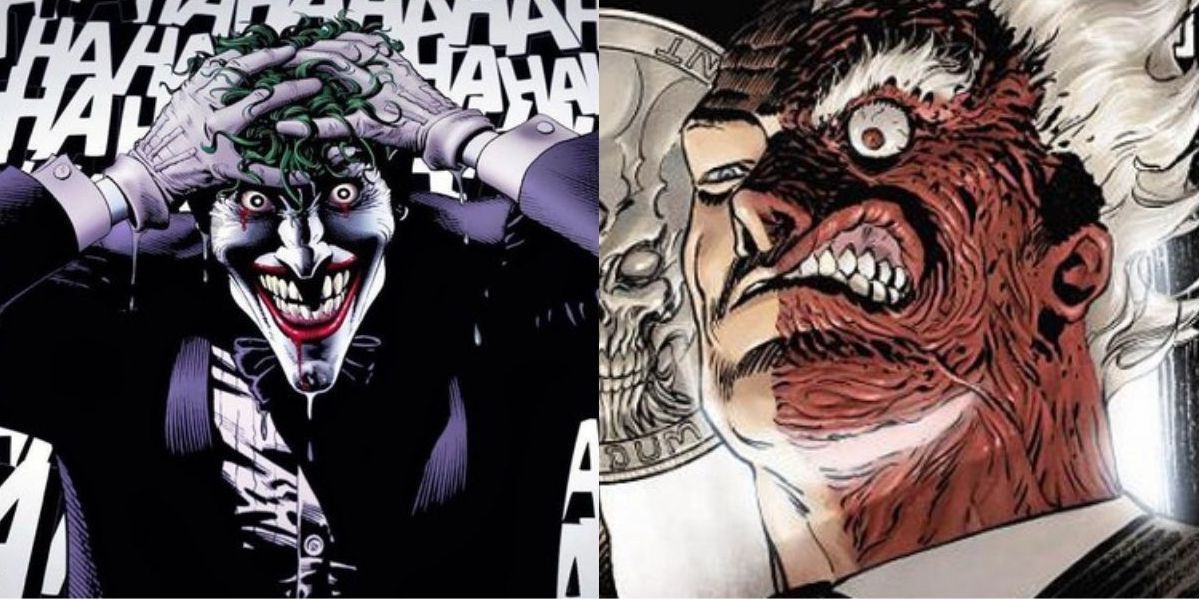 Split image the Joker and Two-Face