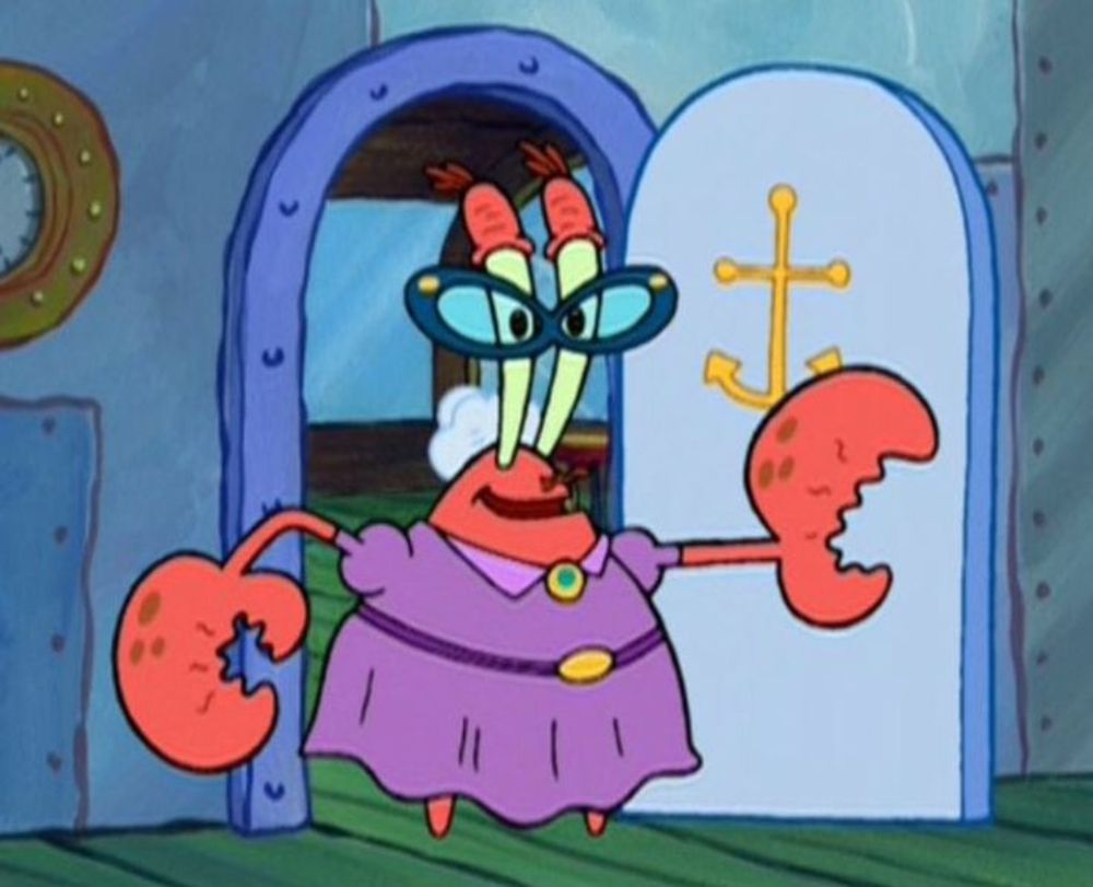 Mr. Krabs mother in an episode of SpongeBob Squarepants.