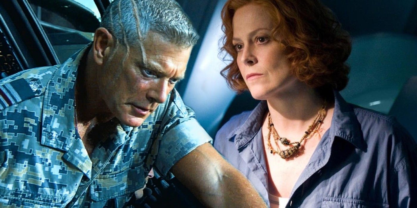 Stephen Lang as Miles Quaritch and Sigourney Weaver as Grace Augustine in Avatar