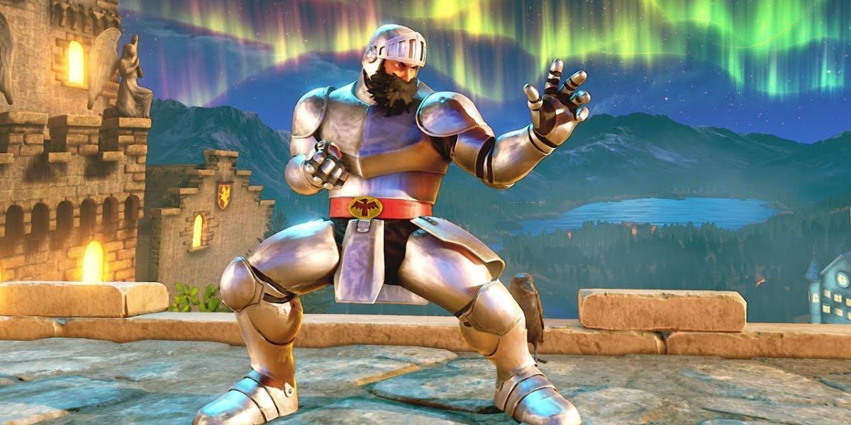 Ryu dressed as a knight in Street Fighter V