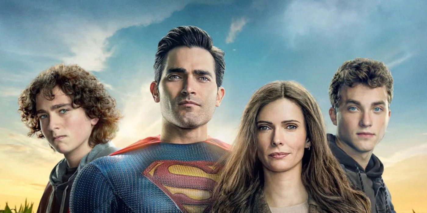 Jordan, Clark, Lois, and Jonathan appear together in a promotional image for CW's Superman and Lois