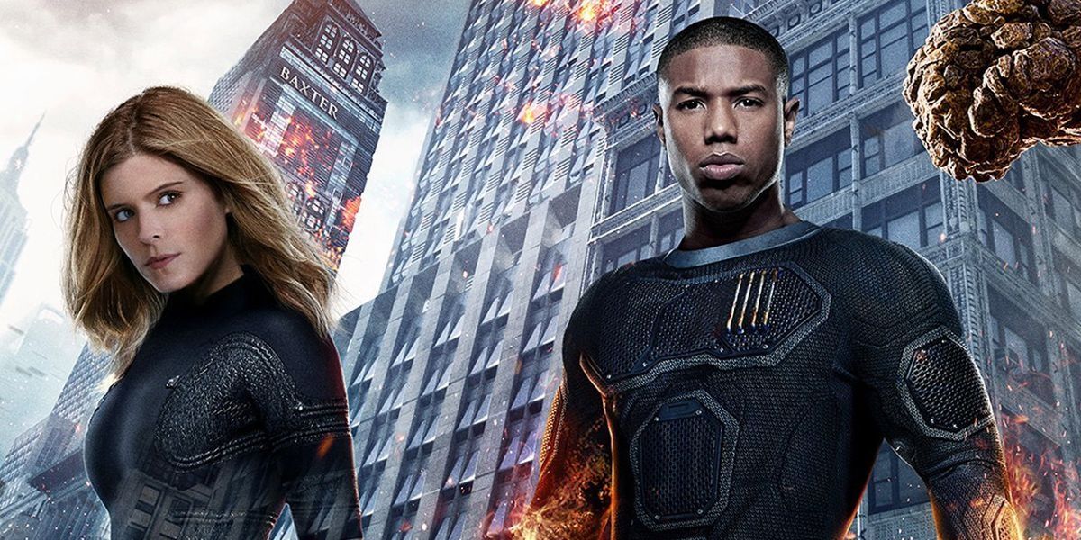 Susan and Johnny Storm on the poster for Fantastic Four 2015