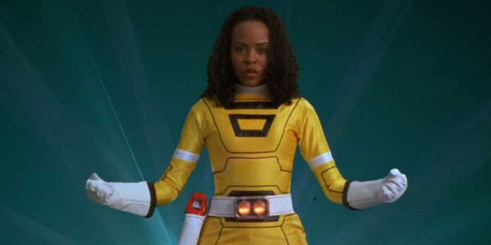 Tanya in her Power Rangers Turbo uniform