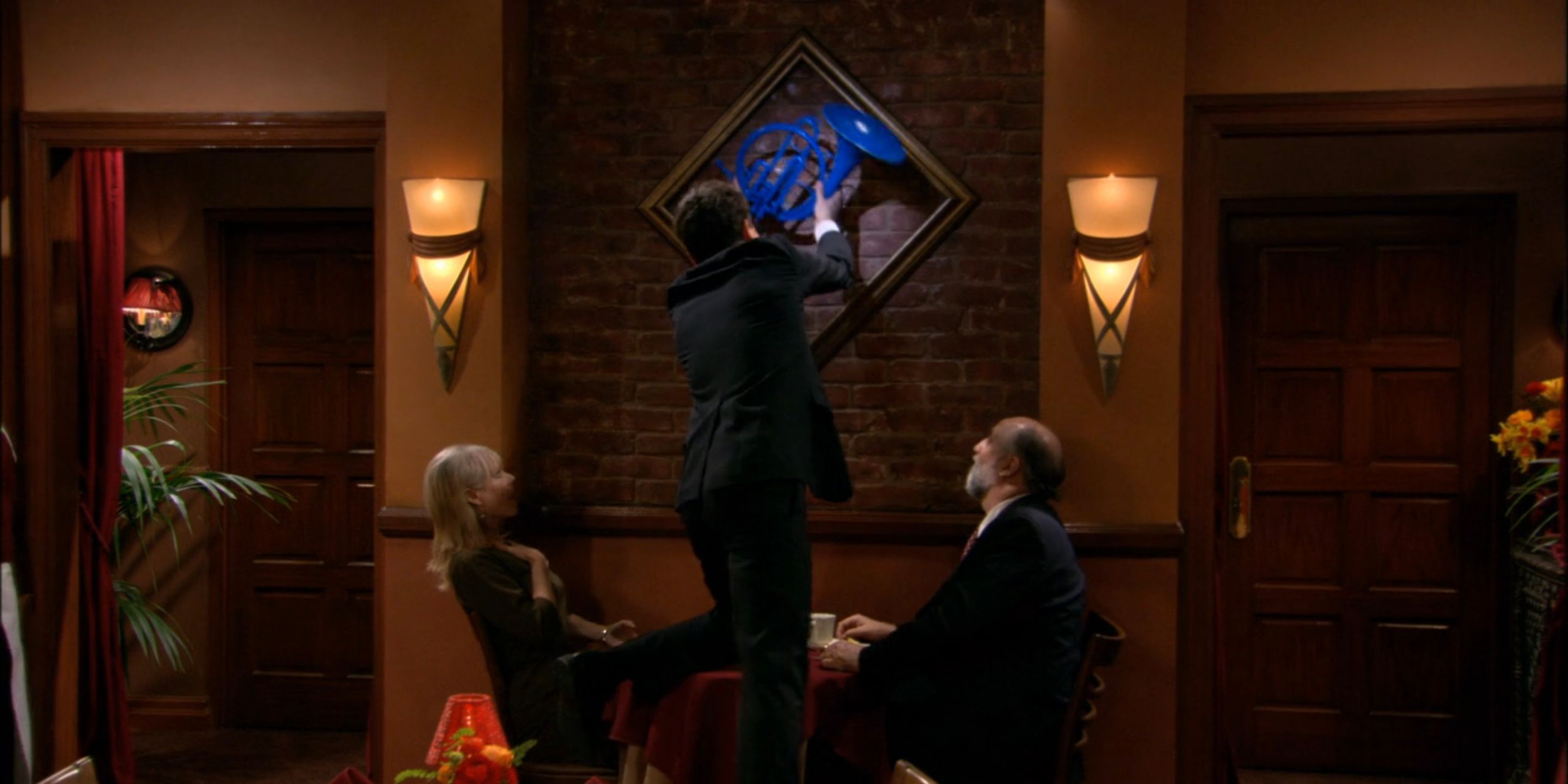 Ted steals Robin the blue french horn in How I Met Your Mother