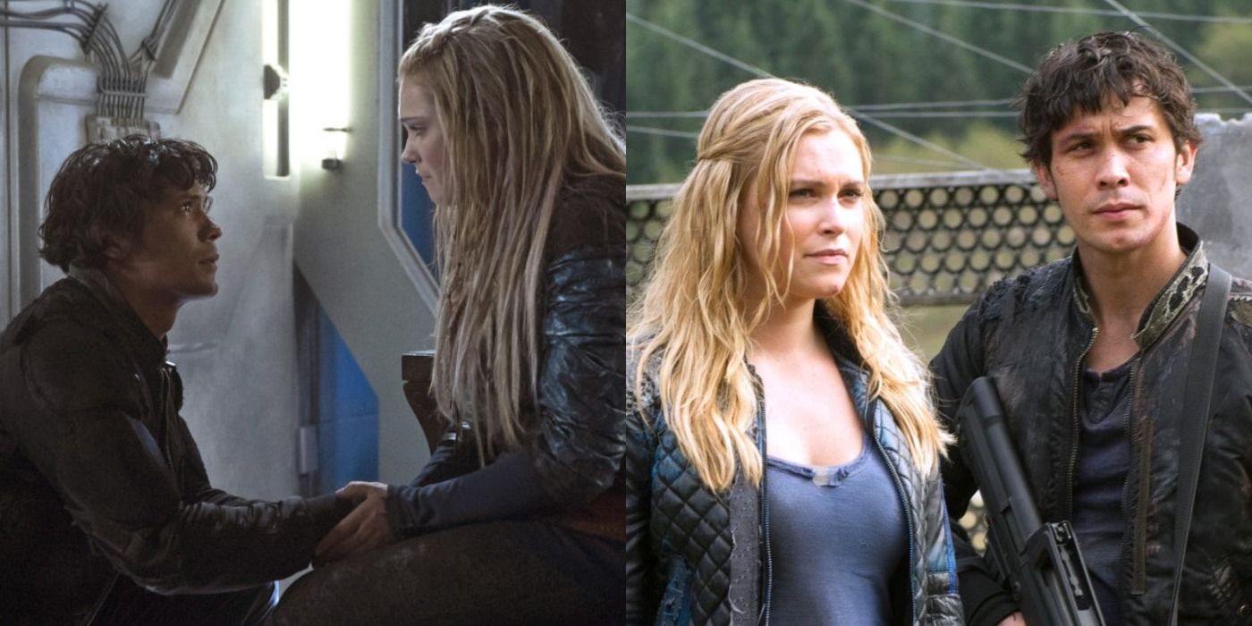 Split image of Clarke and Bellamy looking at each other and standing side by side