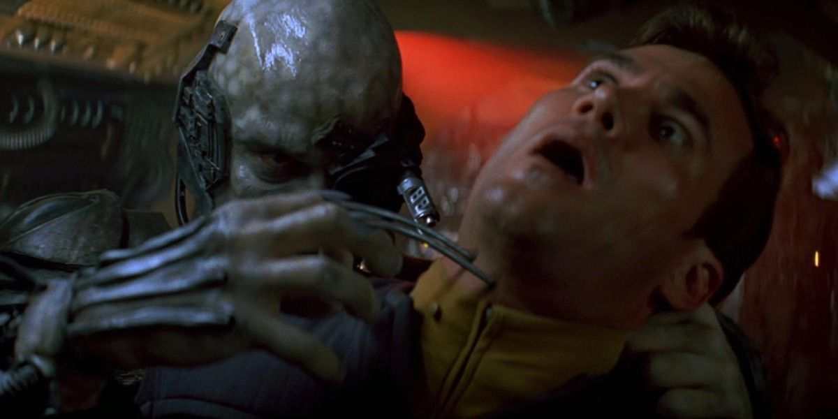 The Borg assimilating a crew member in First Contact.