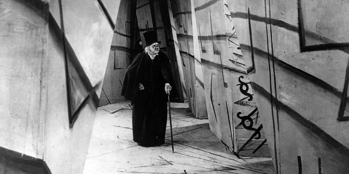 A mad scientist arrives in a small German town in The Cabinet Of Dr. Caligari (1920)