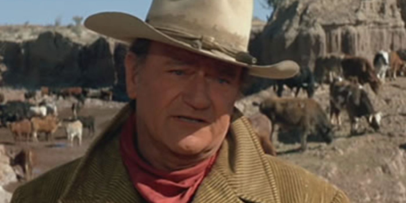 John Wayne no filme de 1972 Os Cowboys.