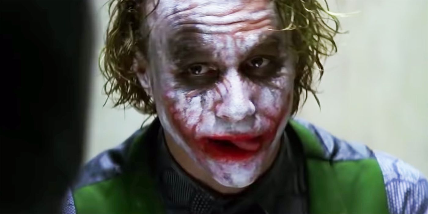  Joker licking lips in The Dark Knight