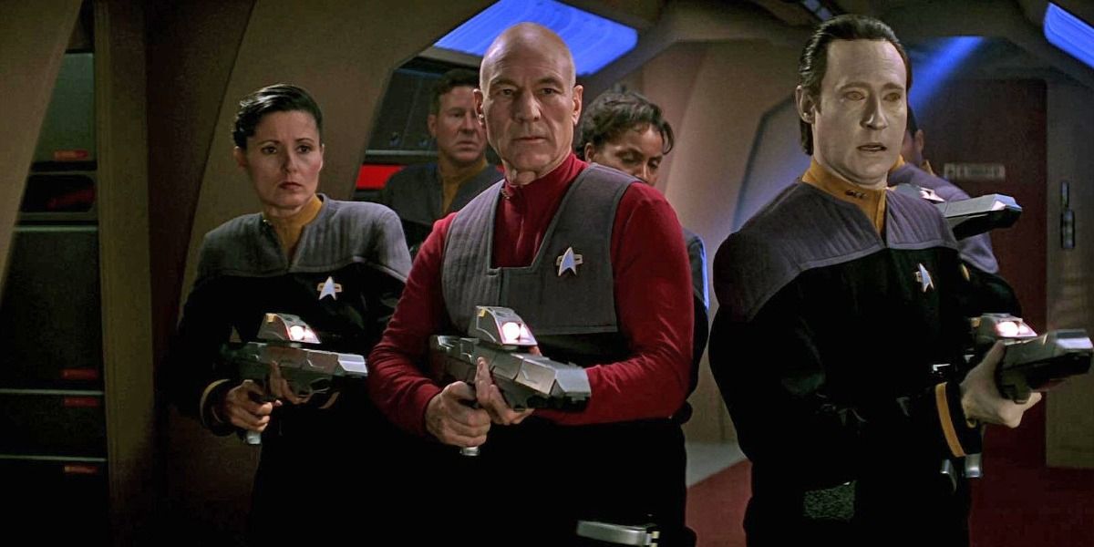 The Enterprise Crew prepare to attack The Borg in First Contact.