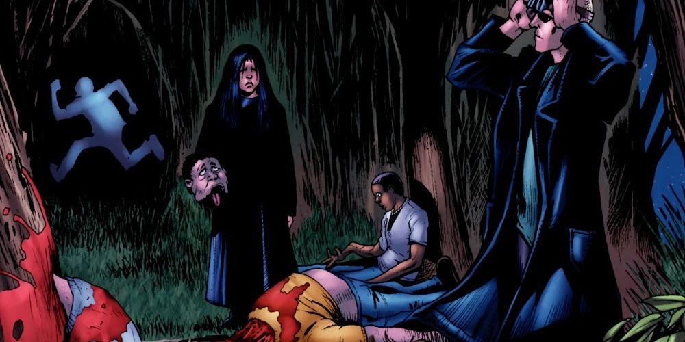 A mulher mata G-Whiz, membro dos G-Men, por ordem da máfia nos quadrinhos dos The Boys