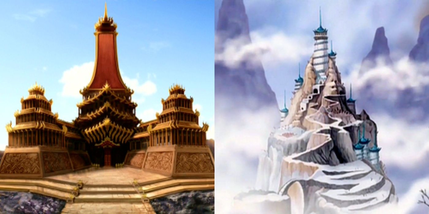The Fire Nation Palace and Southern Air Temple from Last Airbender