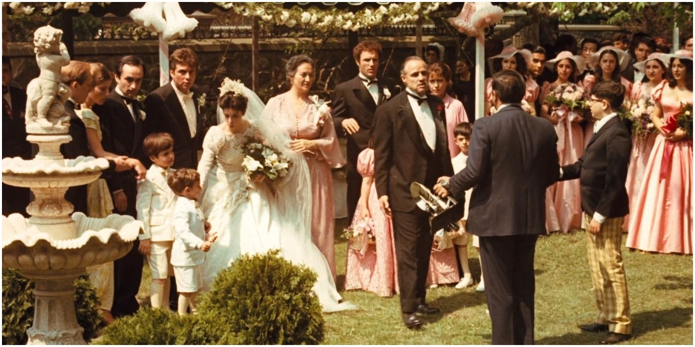 The Godfather Don Corleone's family at Connie's wedding