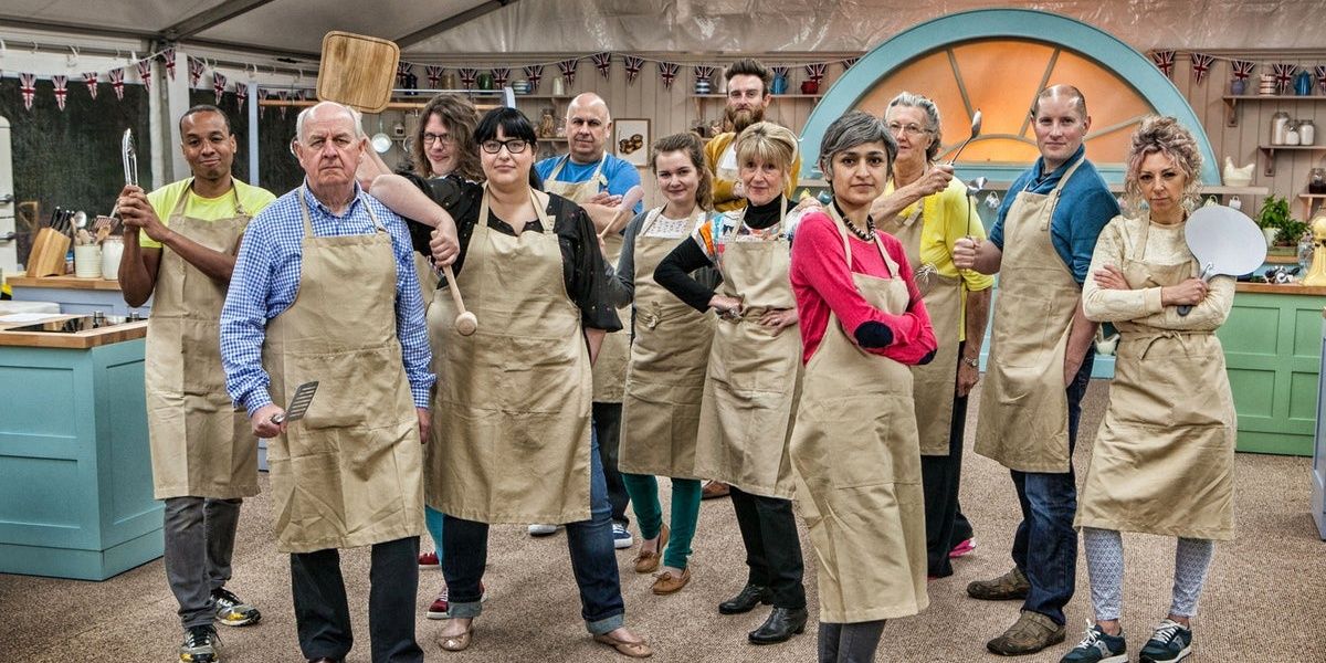 O elenco da 5ª temporada do The Great British Baking Show se prepara para assar
