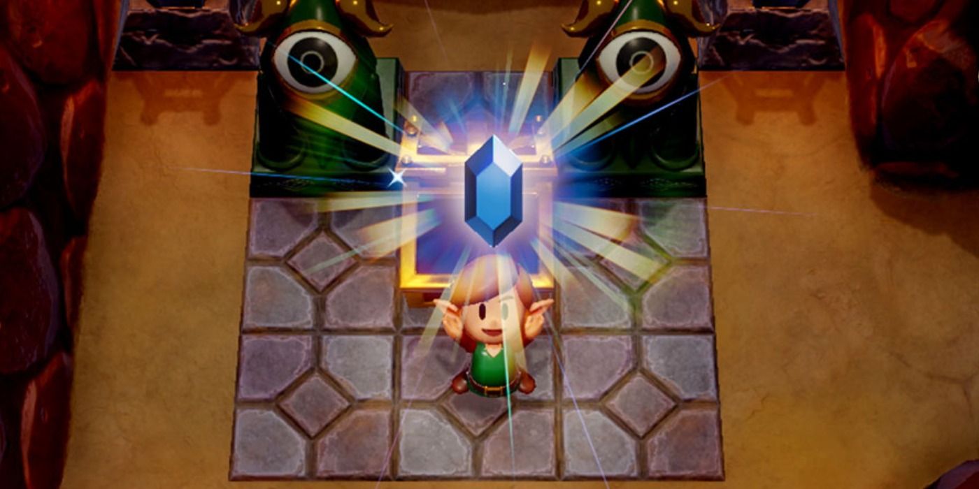 Link finds a Rupee in Legend of Zelda Link's Awakening