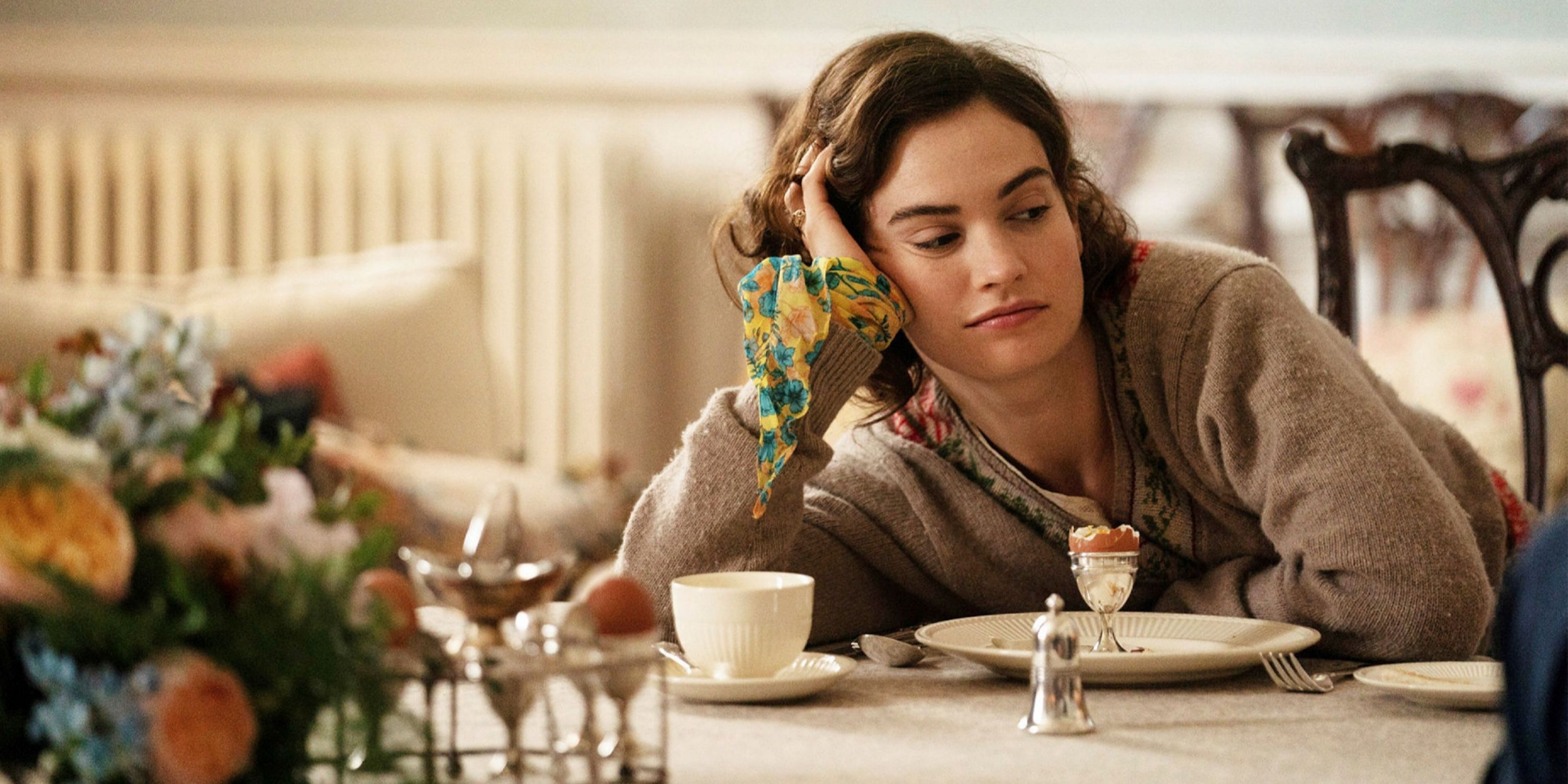 Lily James as Linda Radlett in The Pursuit of Love