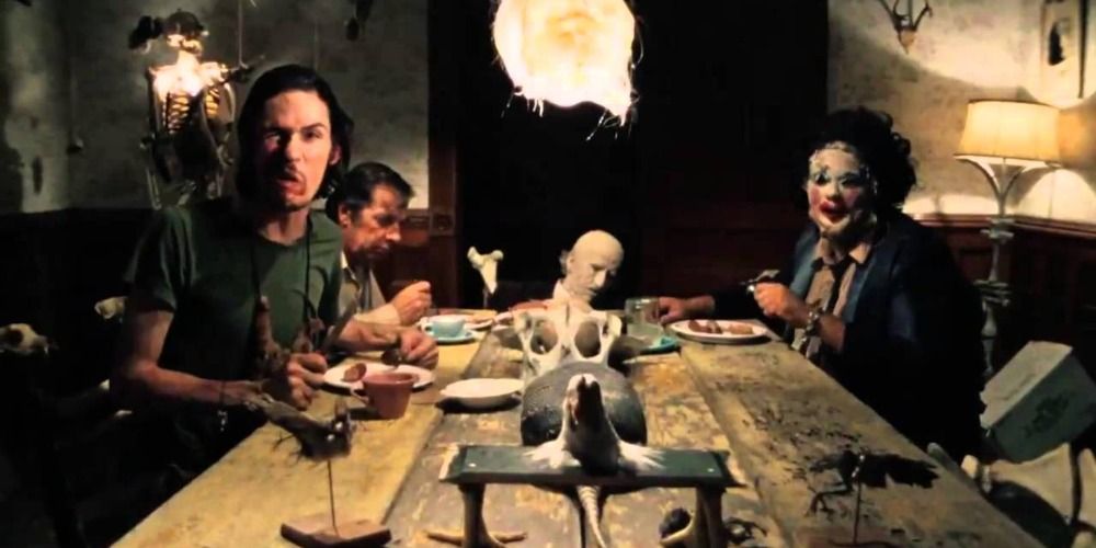 A still fro Toby Hooper's iconic 1974 horror movie The Texas Chainsaw Massacre.