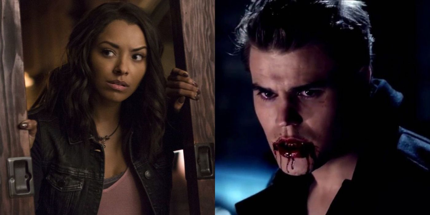 Split Image of Bonnie and Stefan from The Vampire Diaries