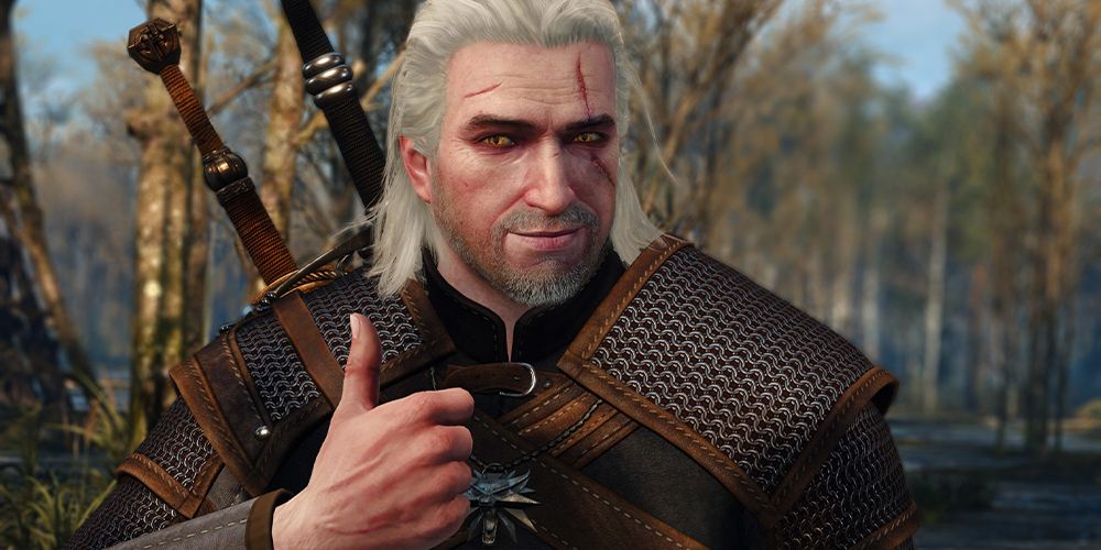 Geralt gives a thumbs up.