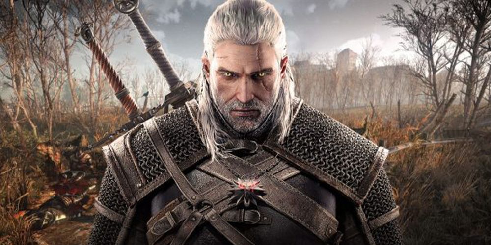 Geralt with a glare on his face
