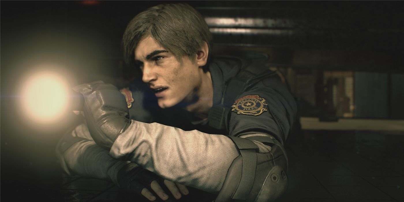 The player stuck in a vent in Resident Evil 2