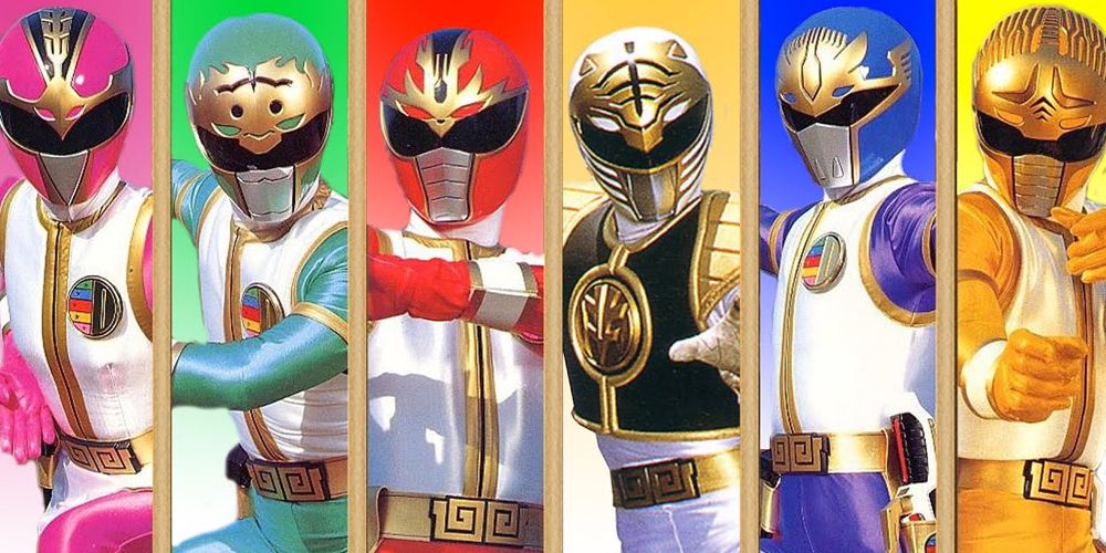 The six Dairangers in Gosei Sentai Dairanger