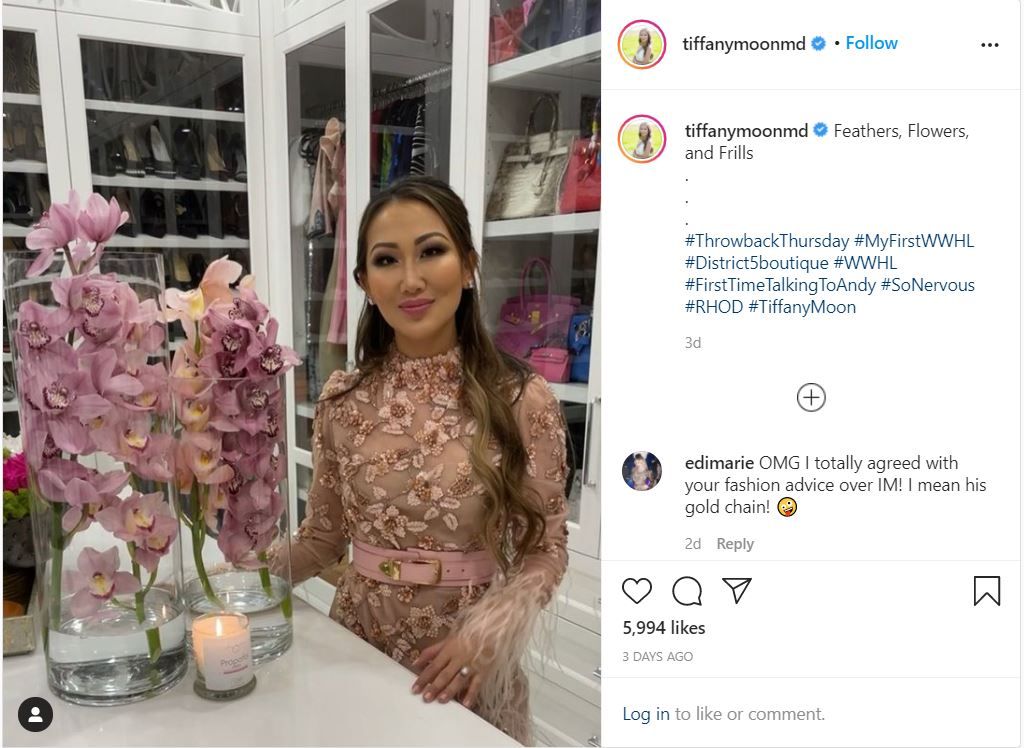 Instagram post form Real Housewives star Tiffany Moon.