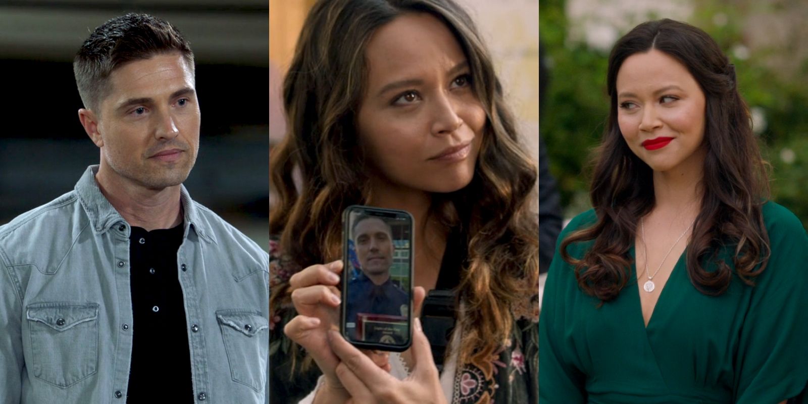 Split image of Tim And Lucy from The Rookie