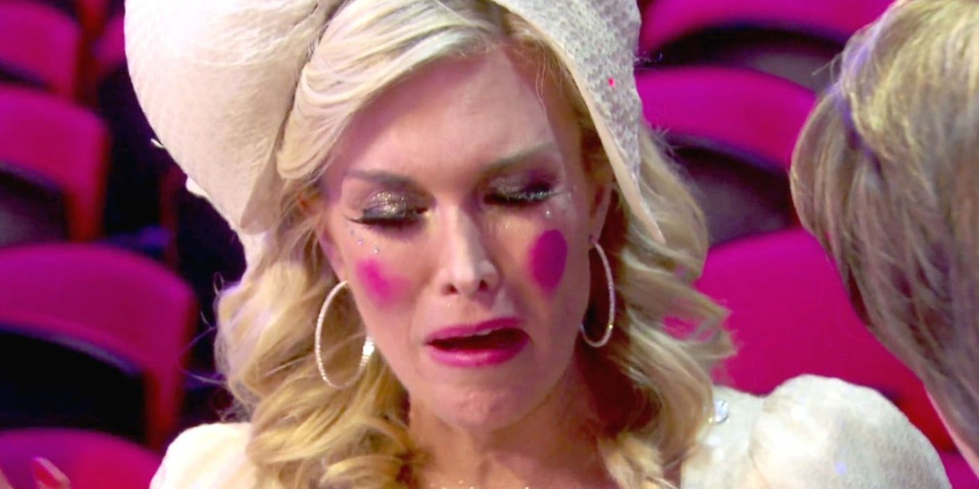 Tinsley Mortimer crying after her circus appearance on RHONY