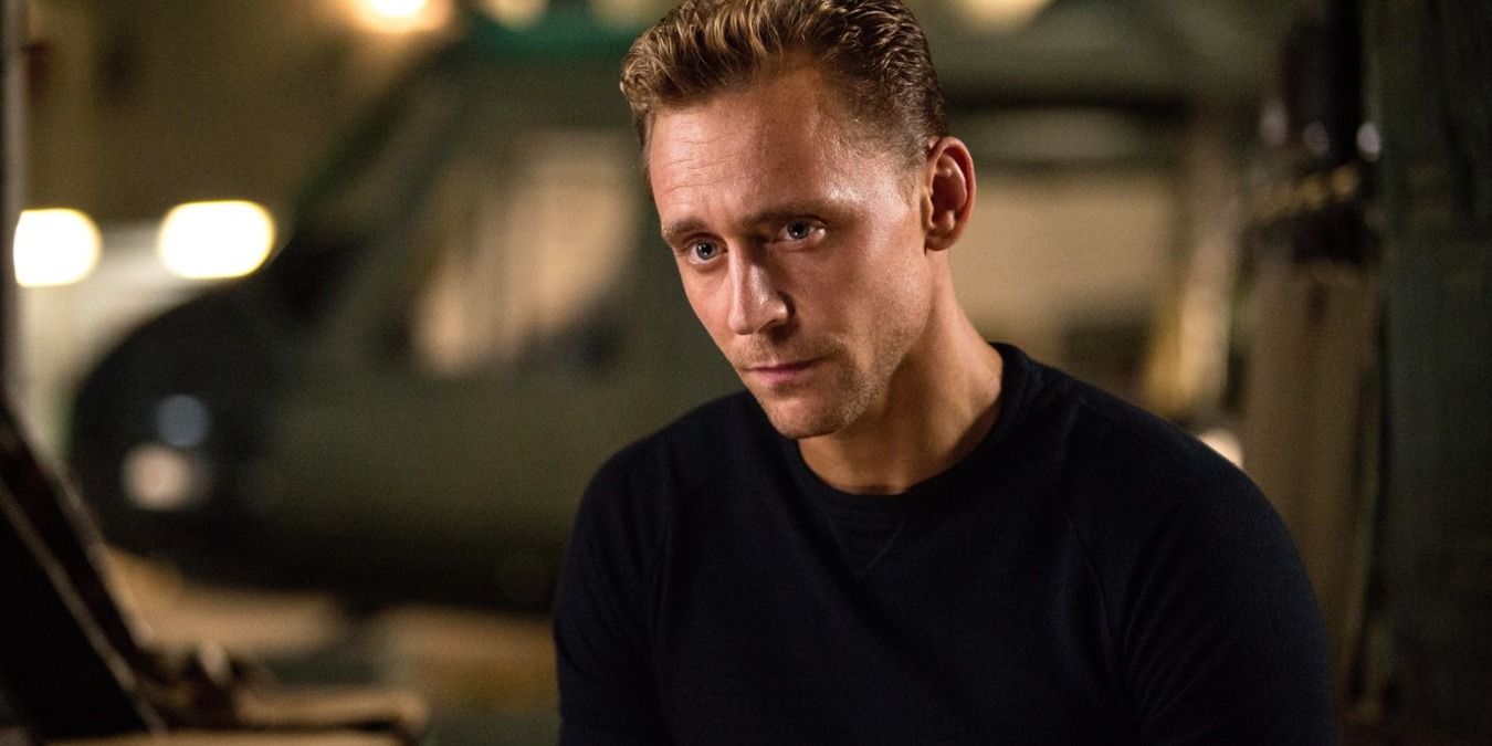 Tom Hiddleston as Captain James, sitting in the hangar in Kong Skull Island