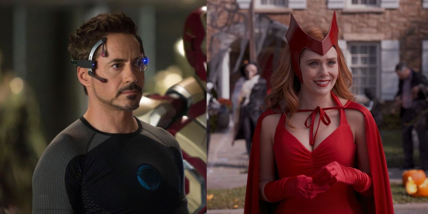 Tony Stark side by side with Wanda Maximoff