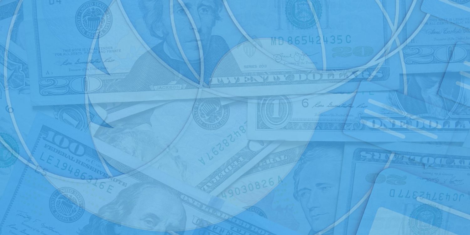 Twitter logo and header with cash overlayed
