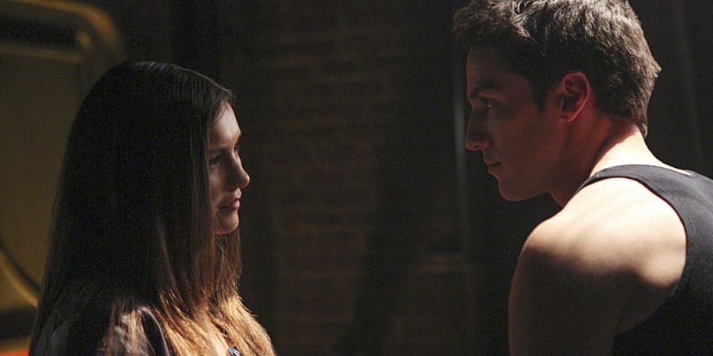 Tyler and Elena in The Vampire Diaries