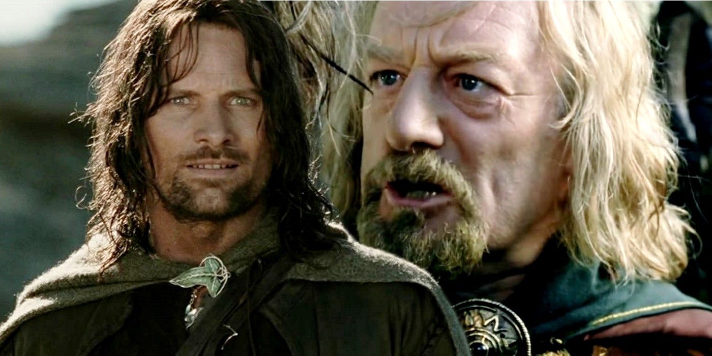 Viggo Mortensen as Aragorn and Bernard Hill as Theoden in Lord of the Rings